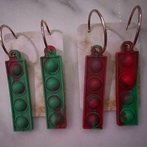 Poppets Earrings!! Christmas editions, feat gold Hoops.